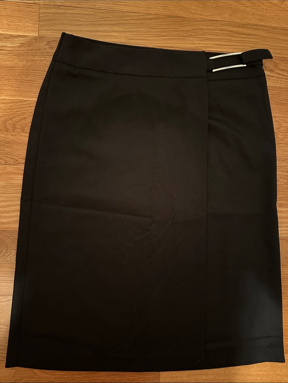 Sisley Black Pencil Skirt with Side Buckle Detail size 40 like new condition
